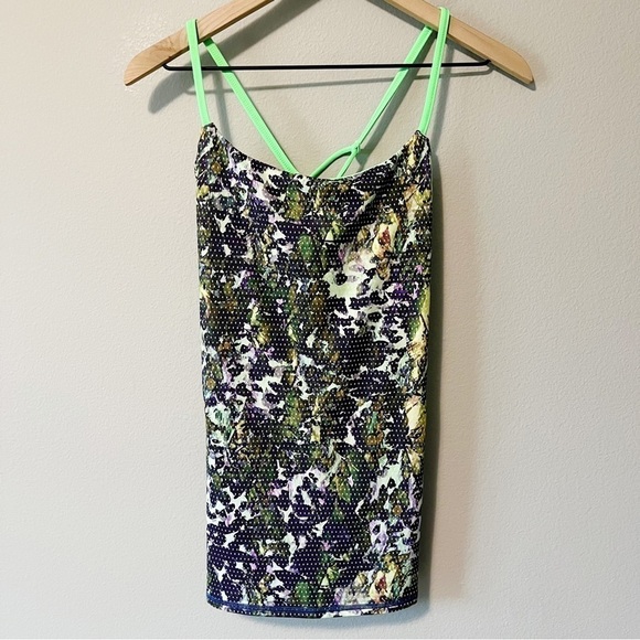 Lululemon Dancing Warrior Tank Top Floral Sport Multi White/Pistachio Size 6 - Picture 1 of 10